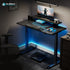 Eureka Ergonomic Gaming Table- 47 Inches, Electric Height Adjustable, Single Motor with RGB Lights