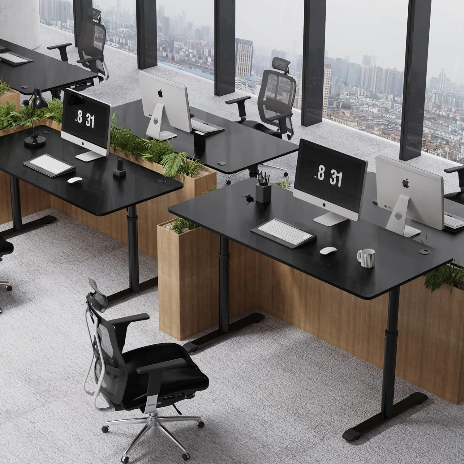 Eureka Ergonomic Office Table- Height Adjustable, 47 Inches with Free Large Mousepad
