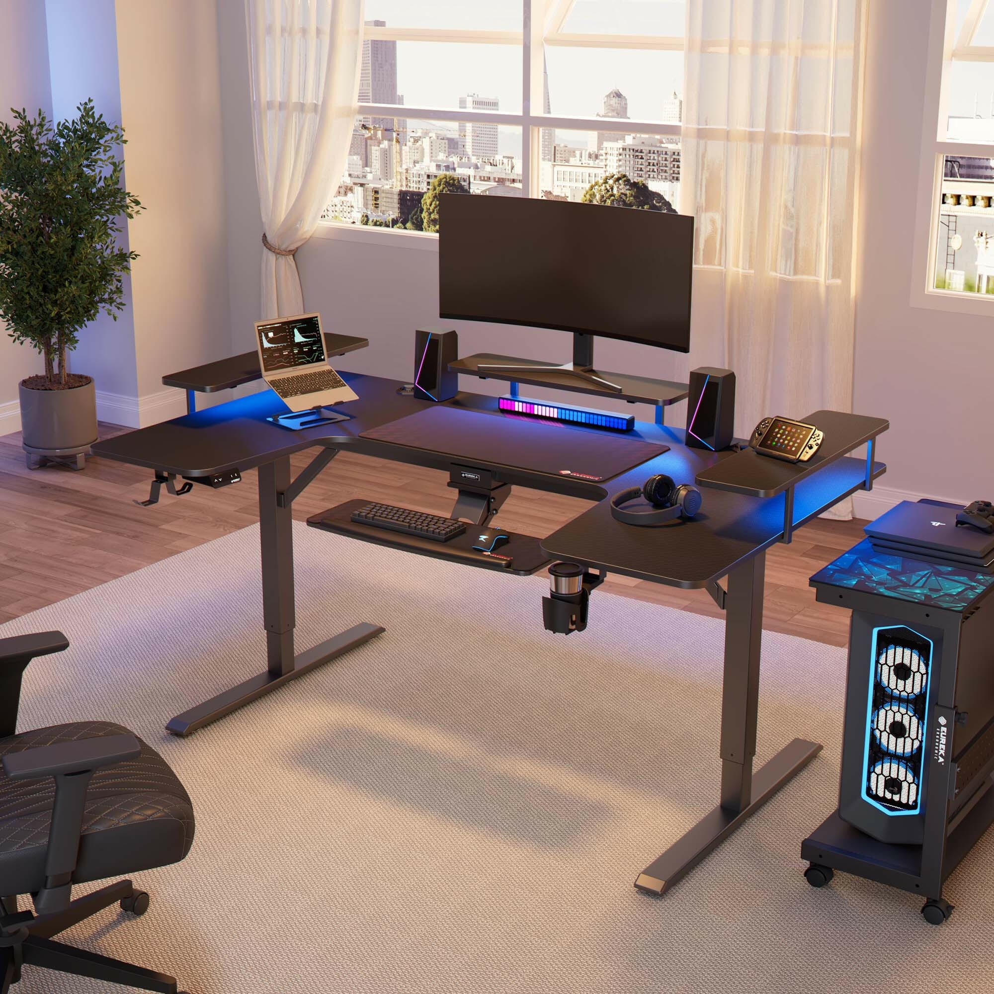Eureka U 71 Gaming Table - 71 Inch, U Shaped, Height Adjustment 2