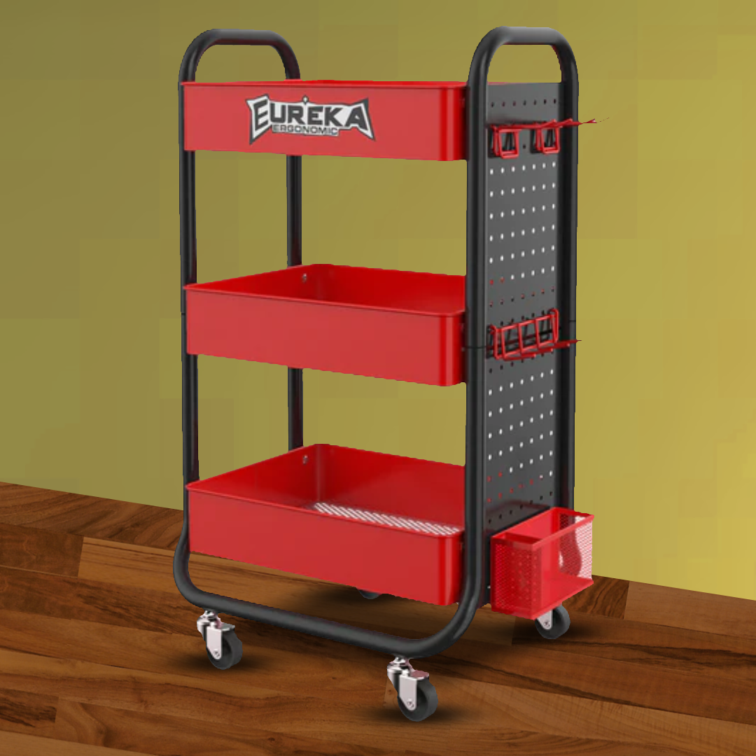 Rolling Utility Cart - Black & Red
