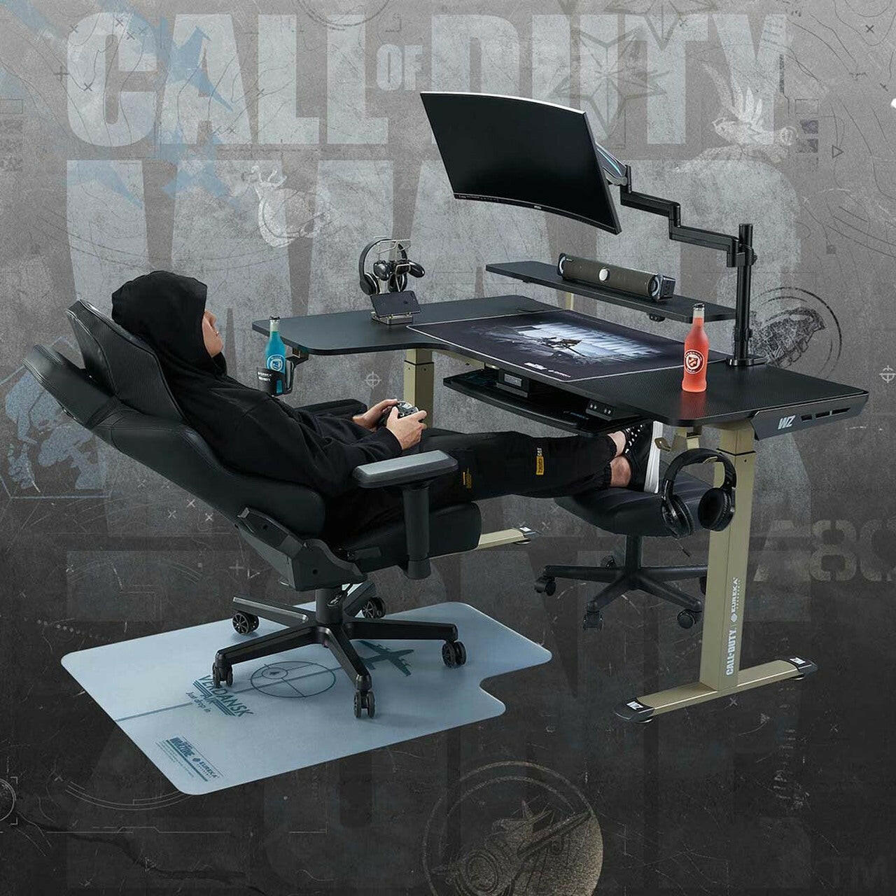 Call of Duty® Official Co-branded Gaming Standing Desk with Organizer
