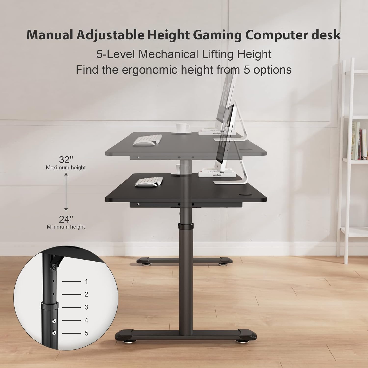 (Renewed) Eureka Ergonomic Office Table- Height Adjustable, 47 Inches with Free Large Mousepad