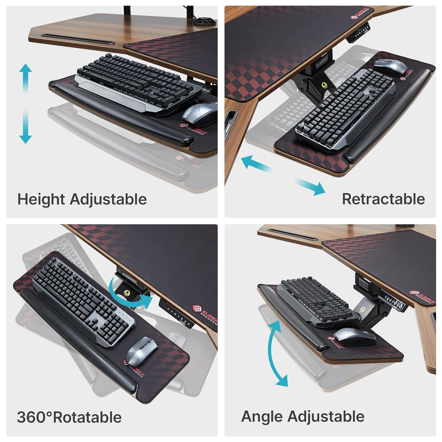 Eureka Ergonomic Gaming Table- Aero 72 Inches, Electric Height Adjustment, Dual Motor, RGB Lights