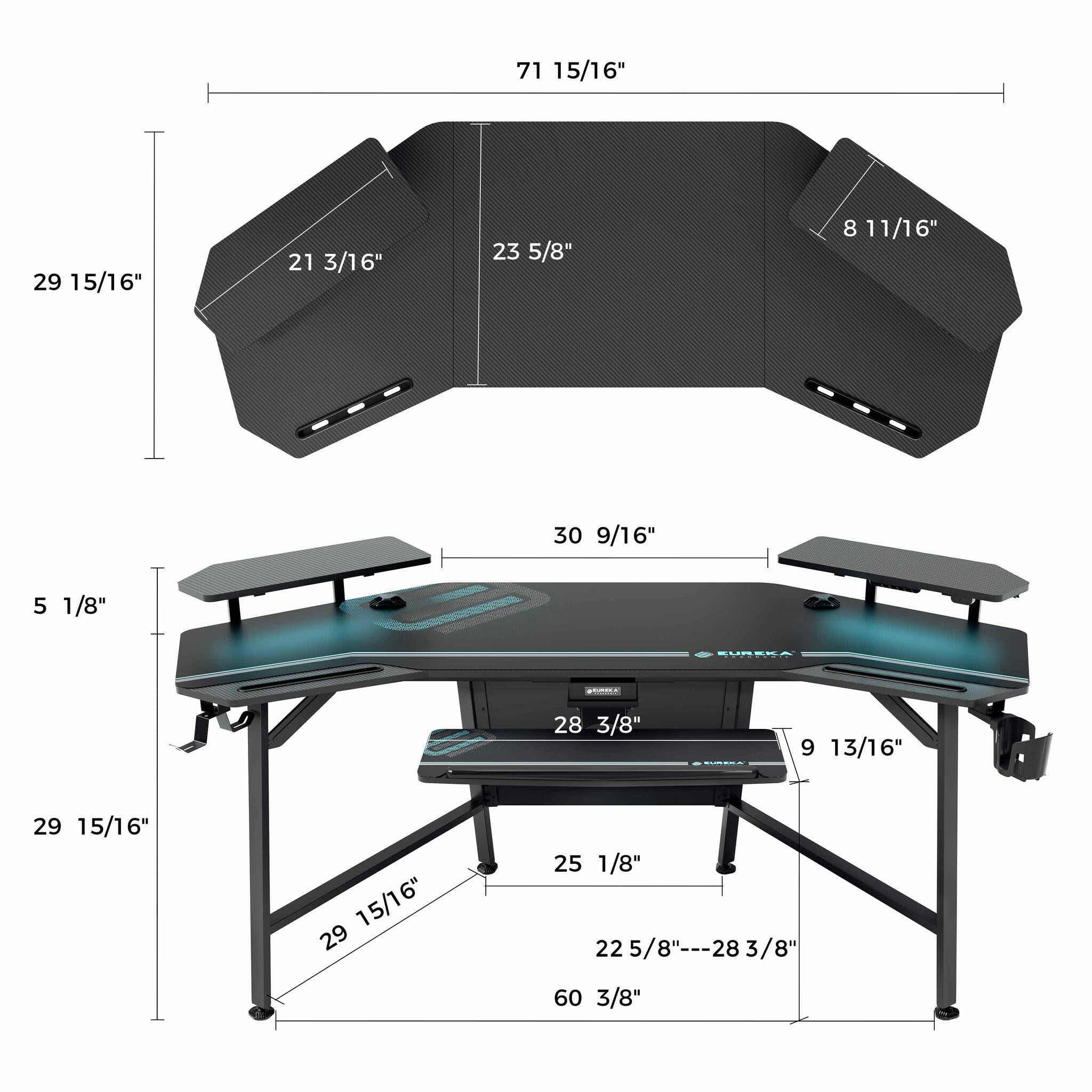 Eureka Aero 72 Gaming Table - 72 Inch, Aero Series 5