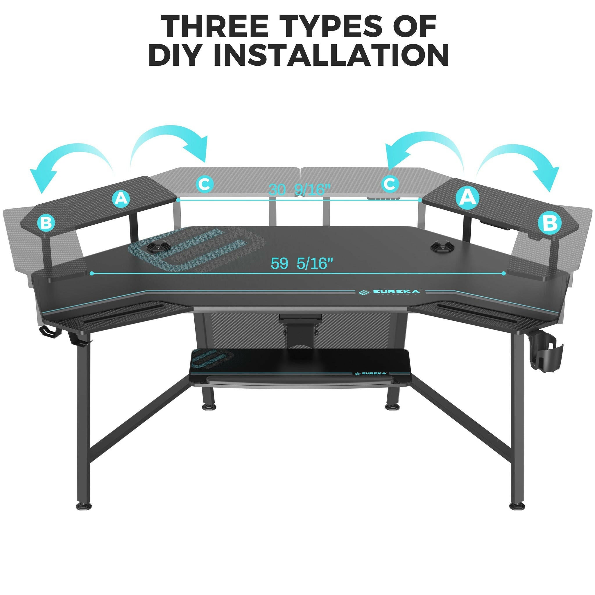 Eureka Aero 72 Gaming Table - 72 Inch, Aero Series 7
