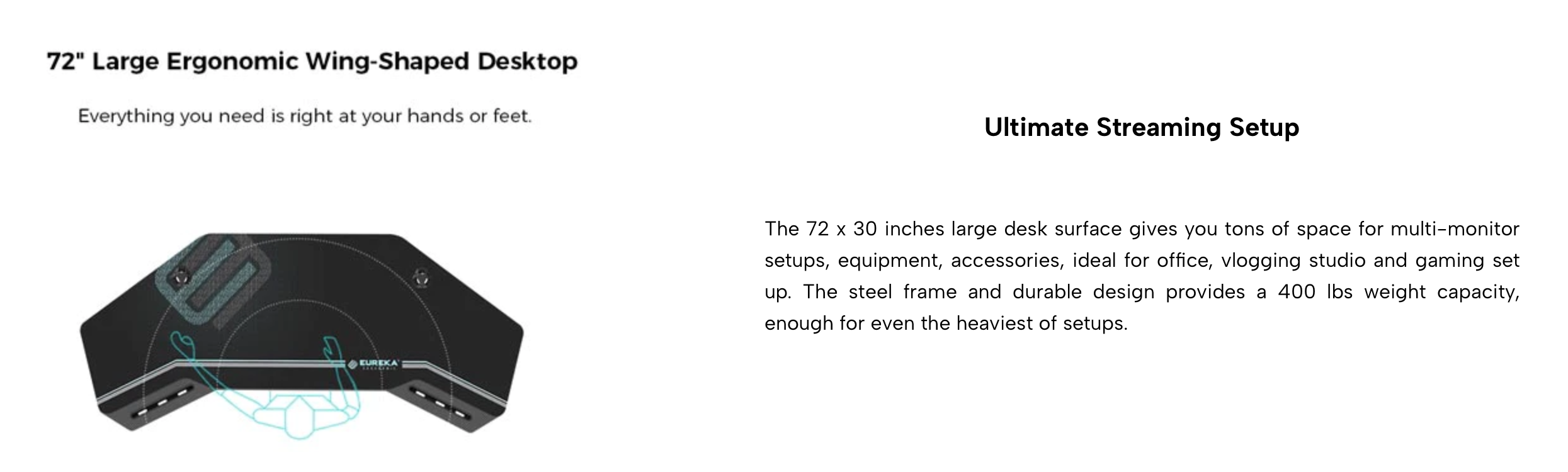 Eureka Aero 72 Gaming Table - 72 Inch, Aero Series 9