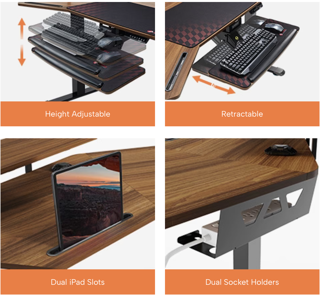 Eureka Aero 72 Gaming Table - 72 Inch, Aero Series, Height Adjustment 9