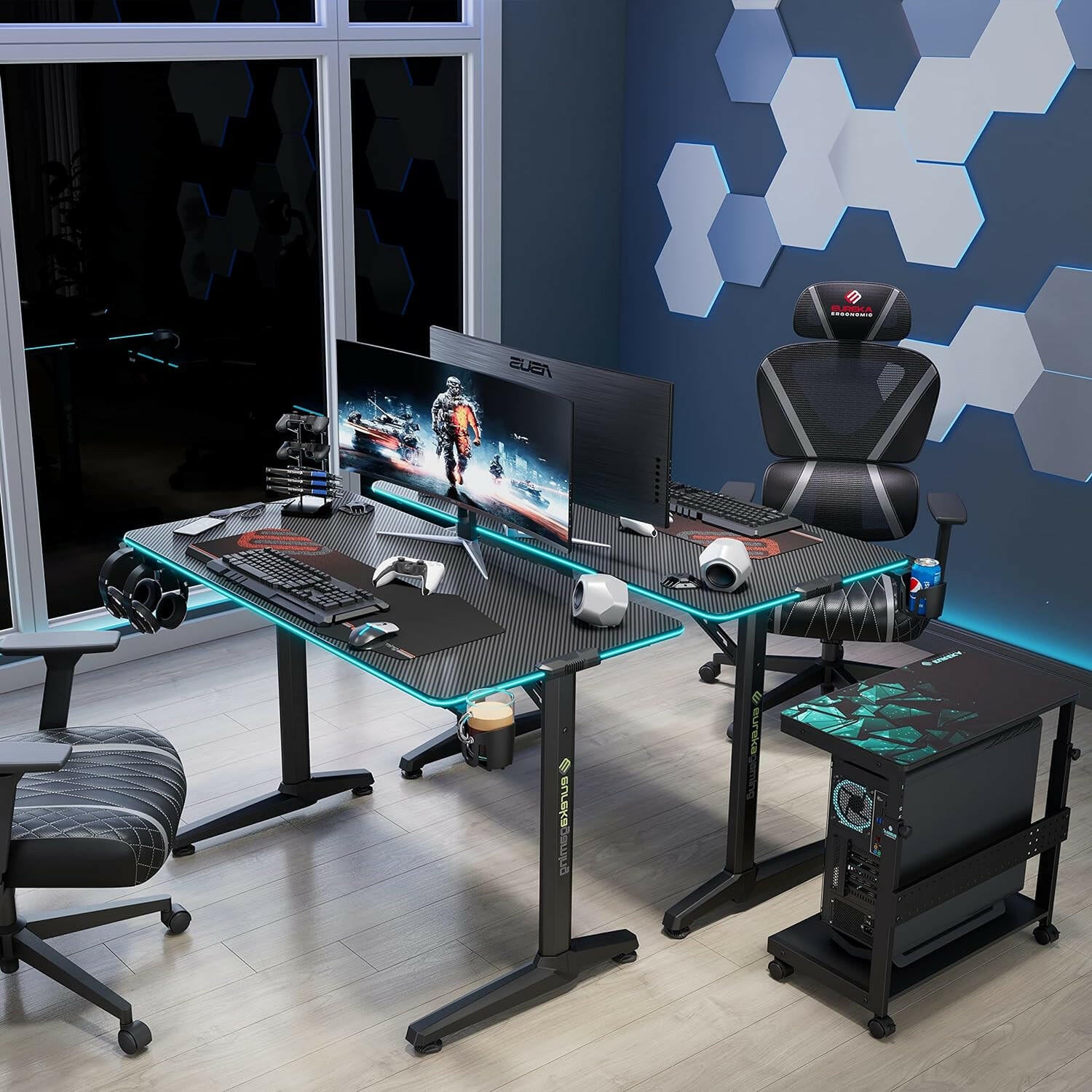 Eureka I 44 Gaming Table - 44 Inch, I Shaped 3