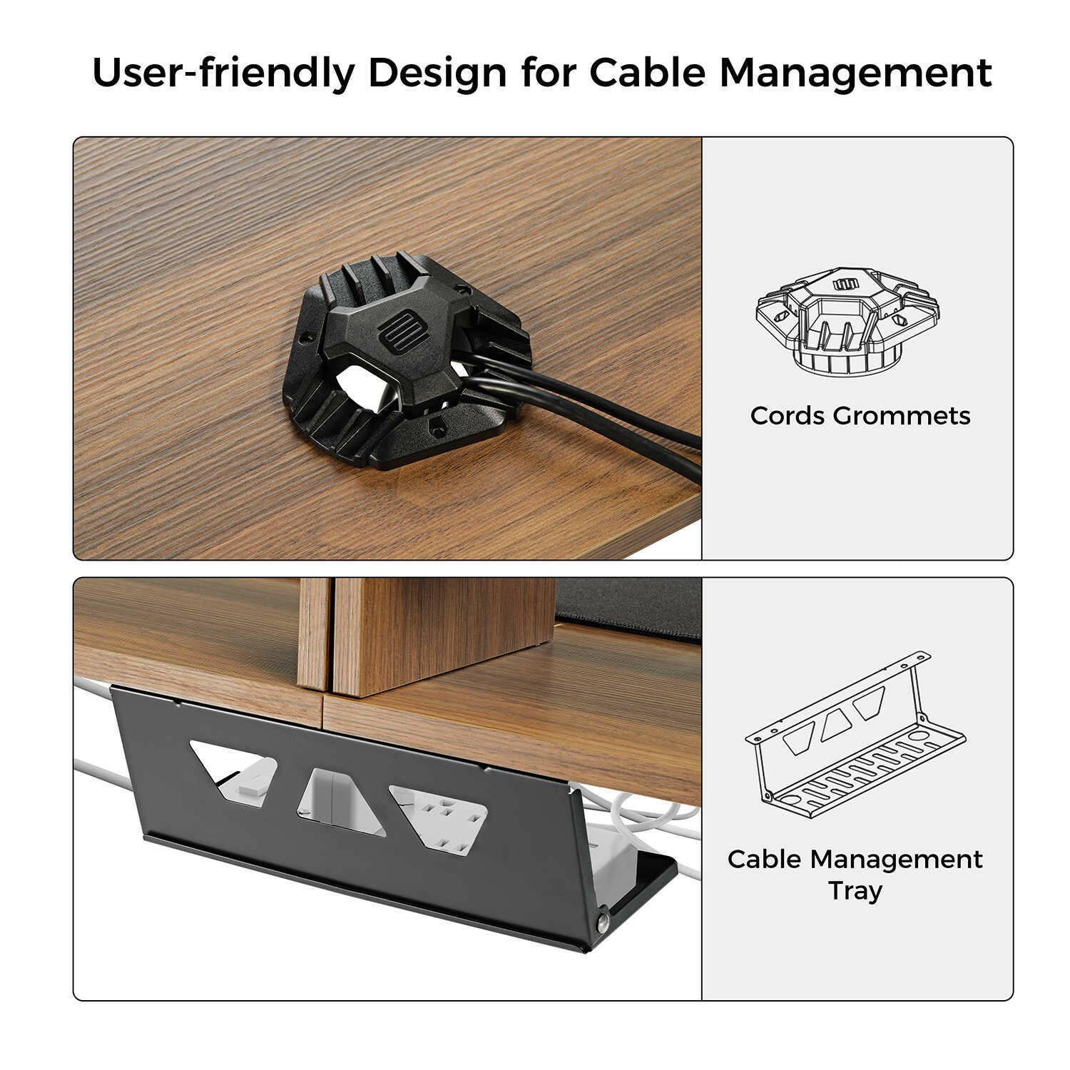 Eureka I 60 Gaming Table - 60 Inch, I Shaped 11