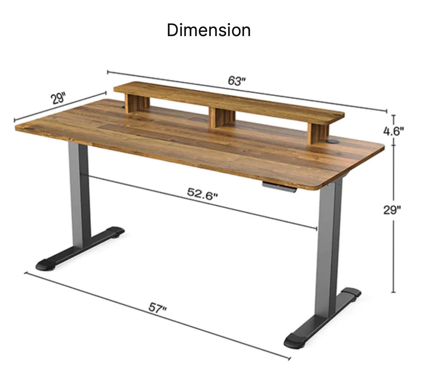 Eureka I 60 Gaming Table - 60 Inch, I Shaped 7