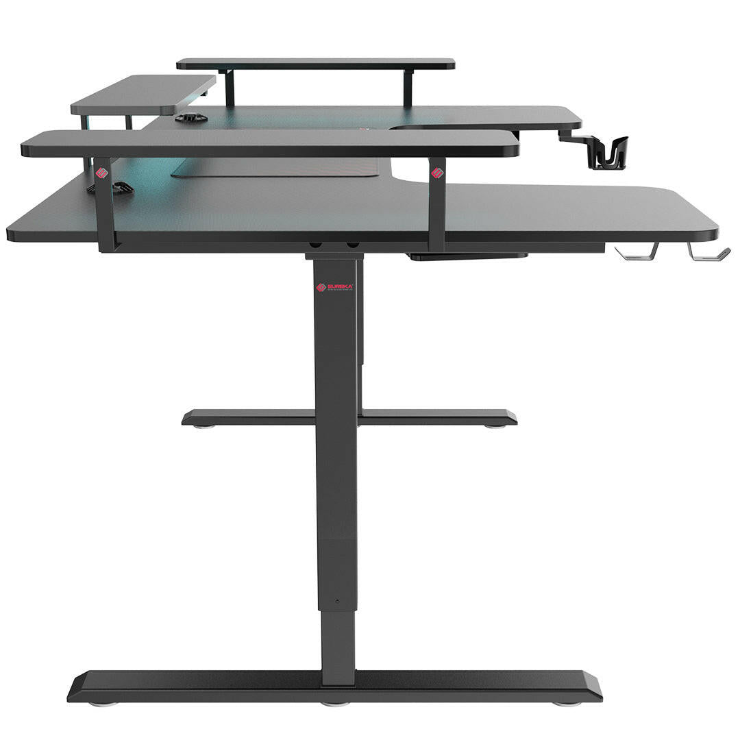 Eureka U 71 Gaming Table - 71 Inch, U Shaped, Height Adjustment 10