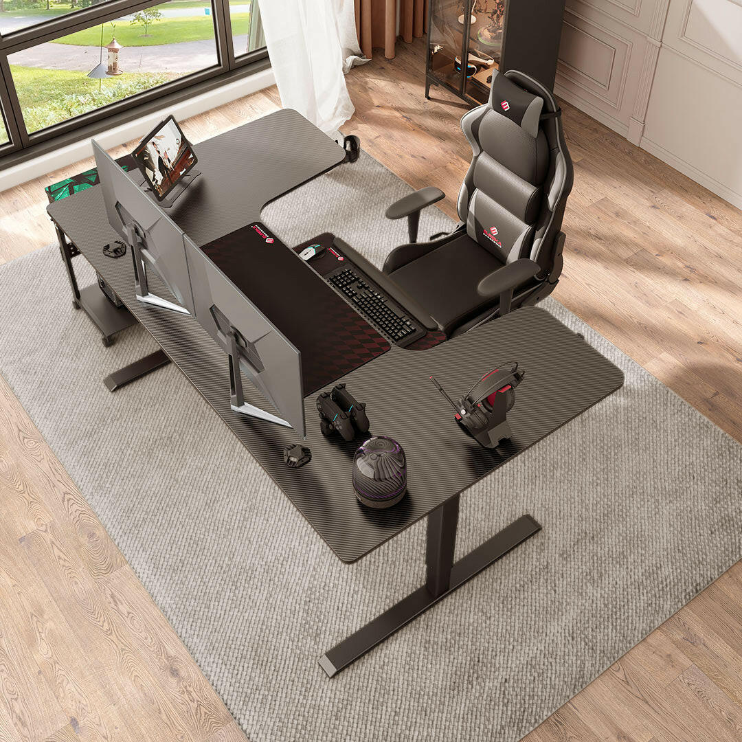 Eureka U 71 Gaming Table - 71 Inch, U Shaped, Height Adjustment 13