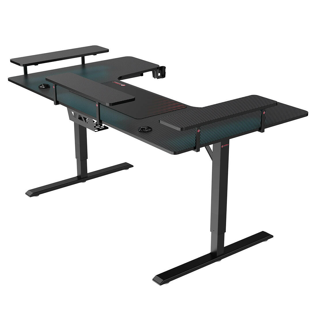 Eureka U 71 Gaming Table - 71 Inch, U Shaped, Height Adjustment 5
