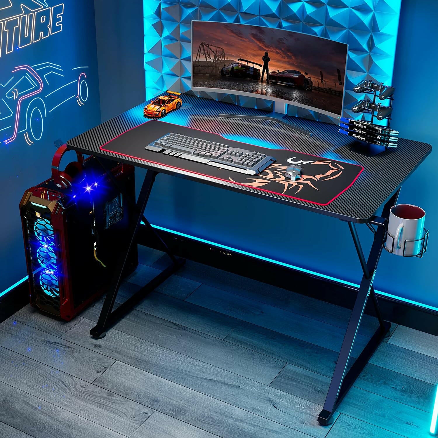 Eureka X 39 Gaming Table - 39 Inch, X Shaped 6
