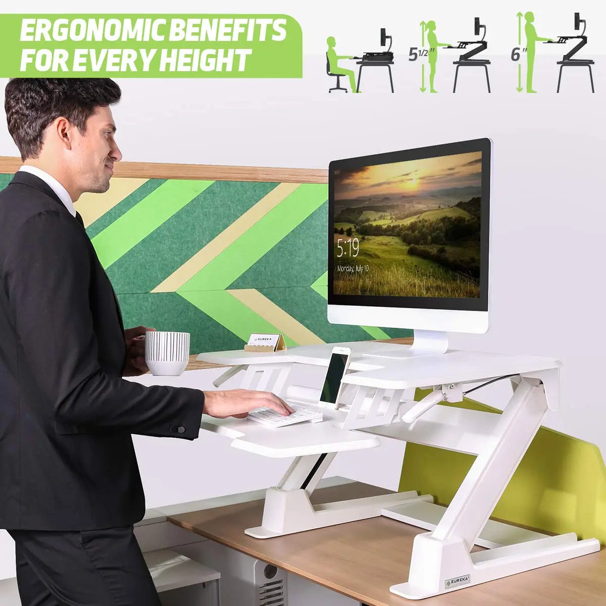 Eureka Z6 36 Gaming Table - 36 Inch, Z Shaped, Height Adjustment