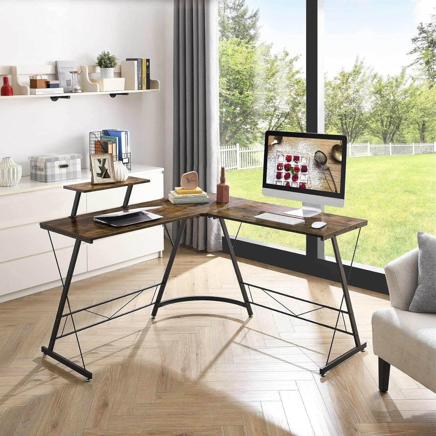 Ironstone L 51 Gaming Table - 51 Inches, L Shaped 11