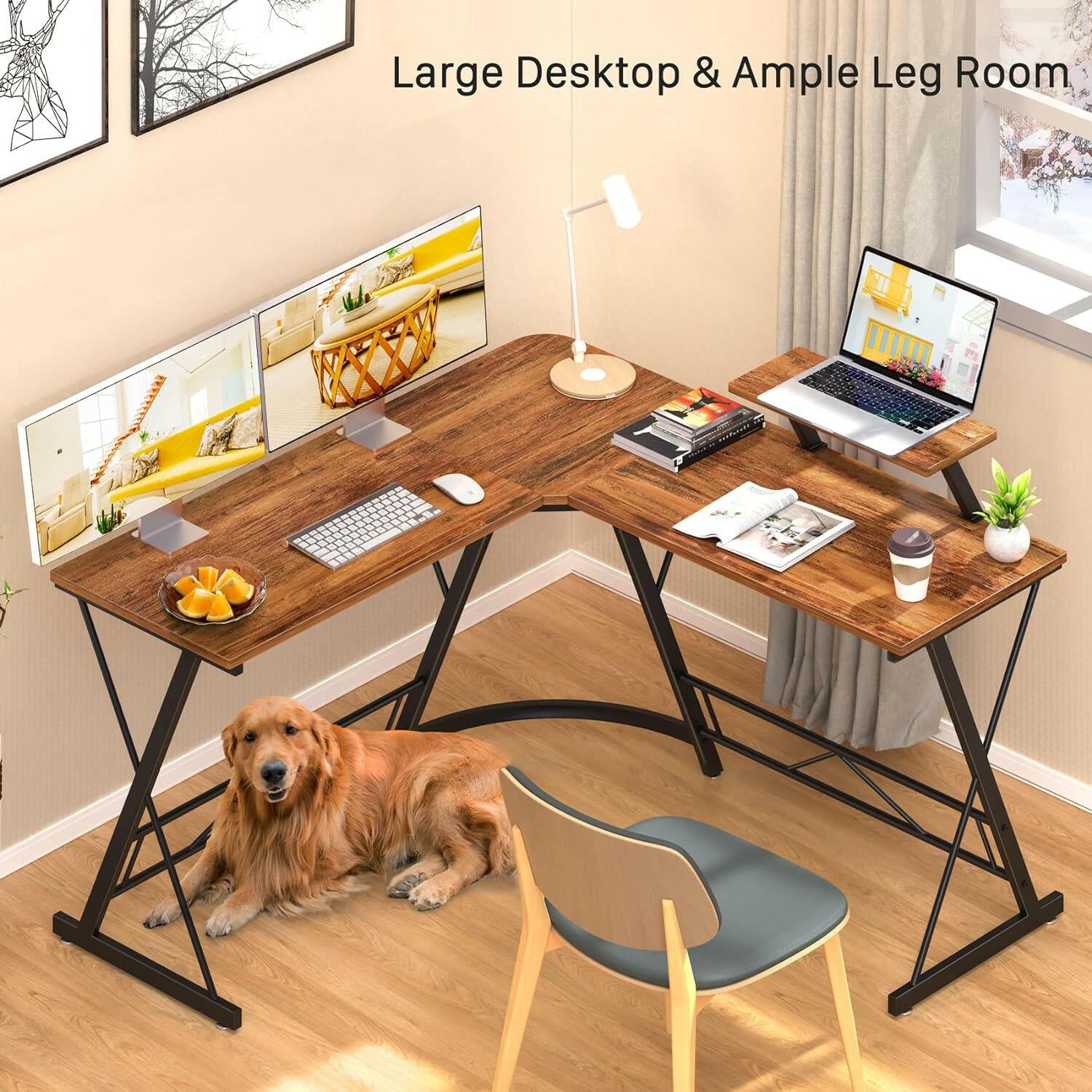 Ironstone L 51 Gaming Table - 51 Inches, L Shaped 14