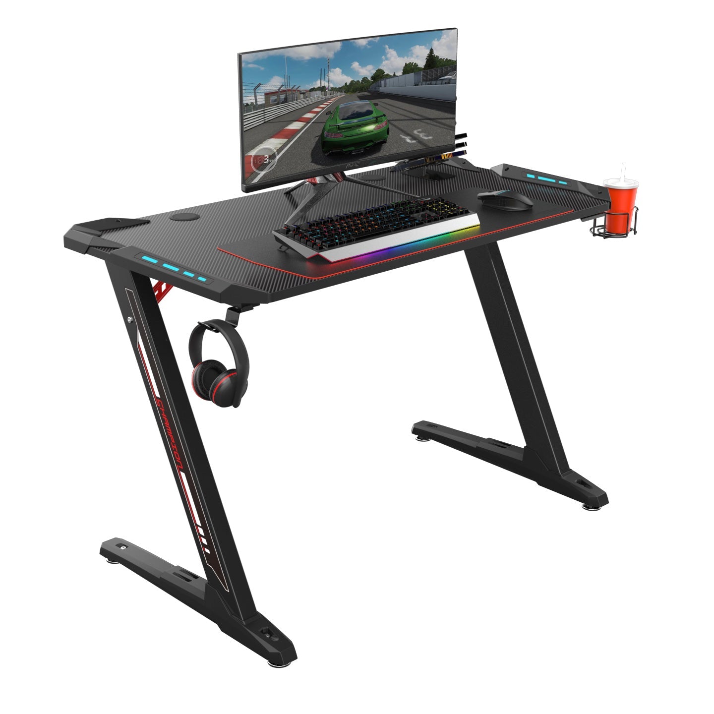 (Renewed) Eureka Ergonomic Gaming Table - Z1 S, 44 Inches, RBG Light
