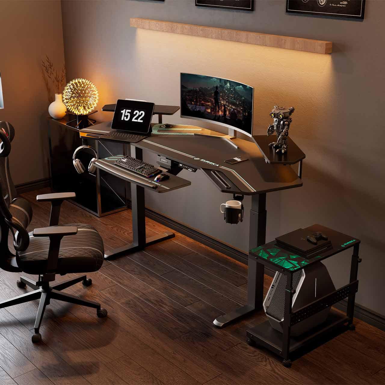 Eureka Ergonomic Gaming Table- Aero 72 Inches, Electric Height Adjustment, Dual Motor, RGB Lights