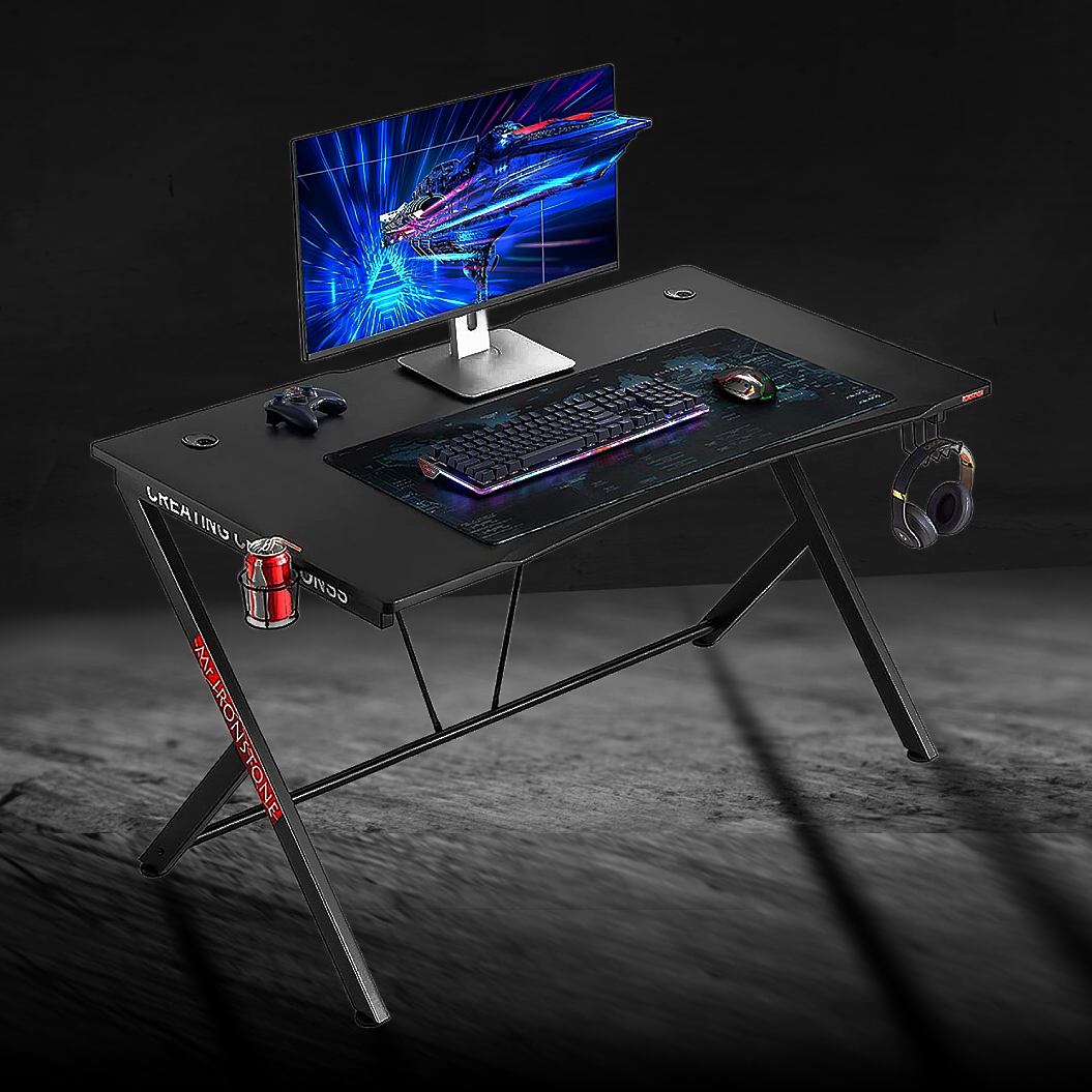 Mr IRONSTONE R Shaped 63 Inches Gaming Desk