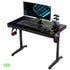 Eureka Ergonomic Gaming Table- 43 Inches with RGB Lighting, Free Controller Stand Cup Holder & Headphone Hook