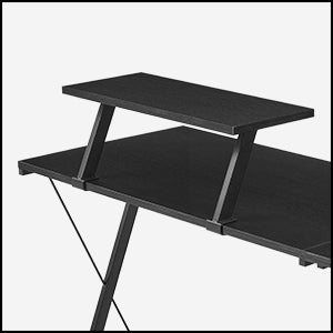 Mr Ironstone Gaming Table- L Shaped, 51 Inches, Black & White Colour