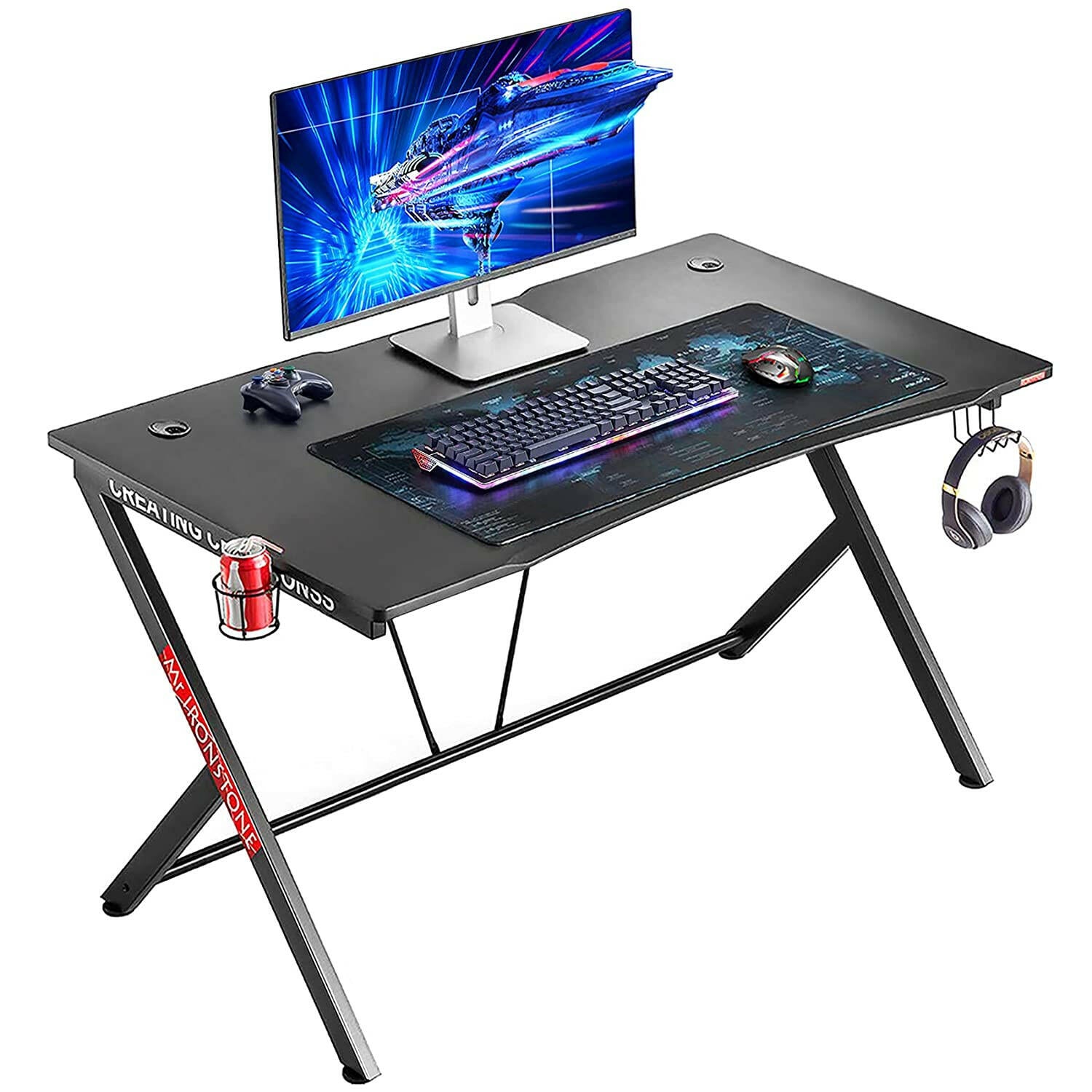 Wooden Gaming PC Desktop Computer Stand For Tower CPU Case, Gamer Desk  Furniture