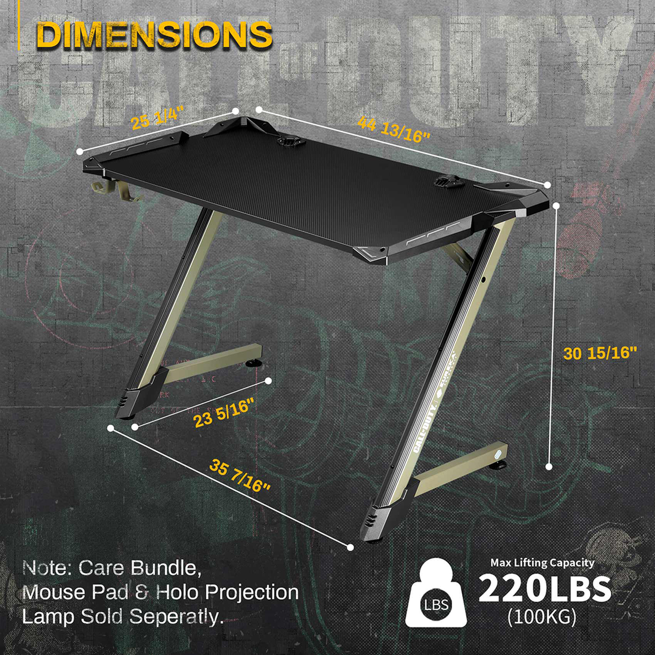 Eureka Z0 43 Gaming Table - 43 Inch, Z Shaped, COD Series 6