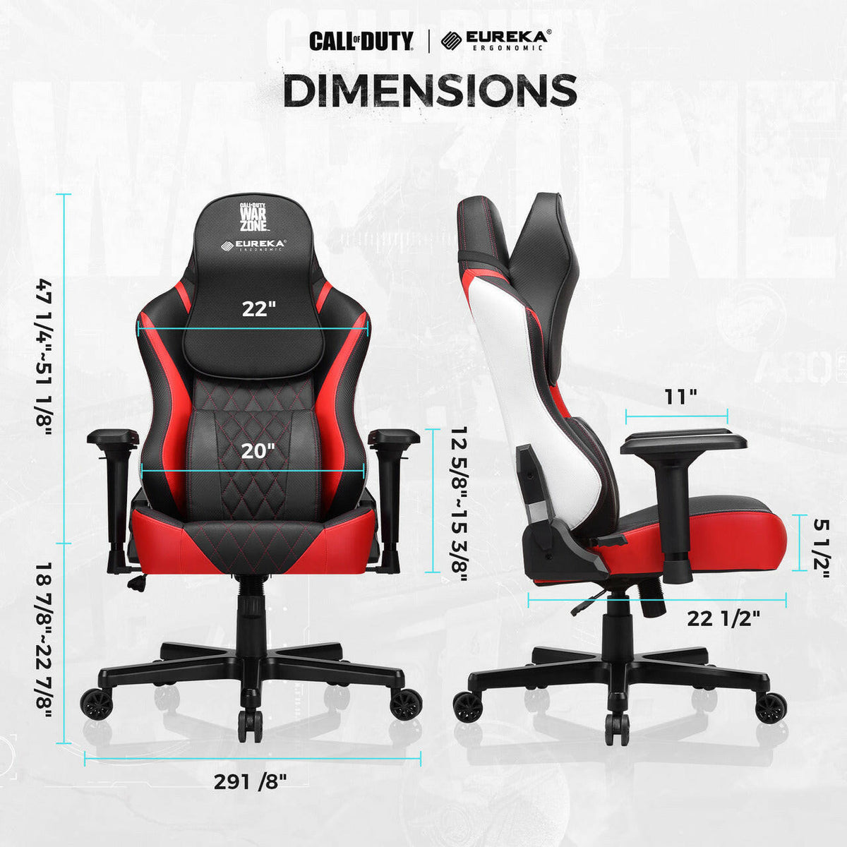 Buy Eureka Ergonomic Call of Duty Series Warzone Red Gaming Chair Online