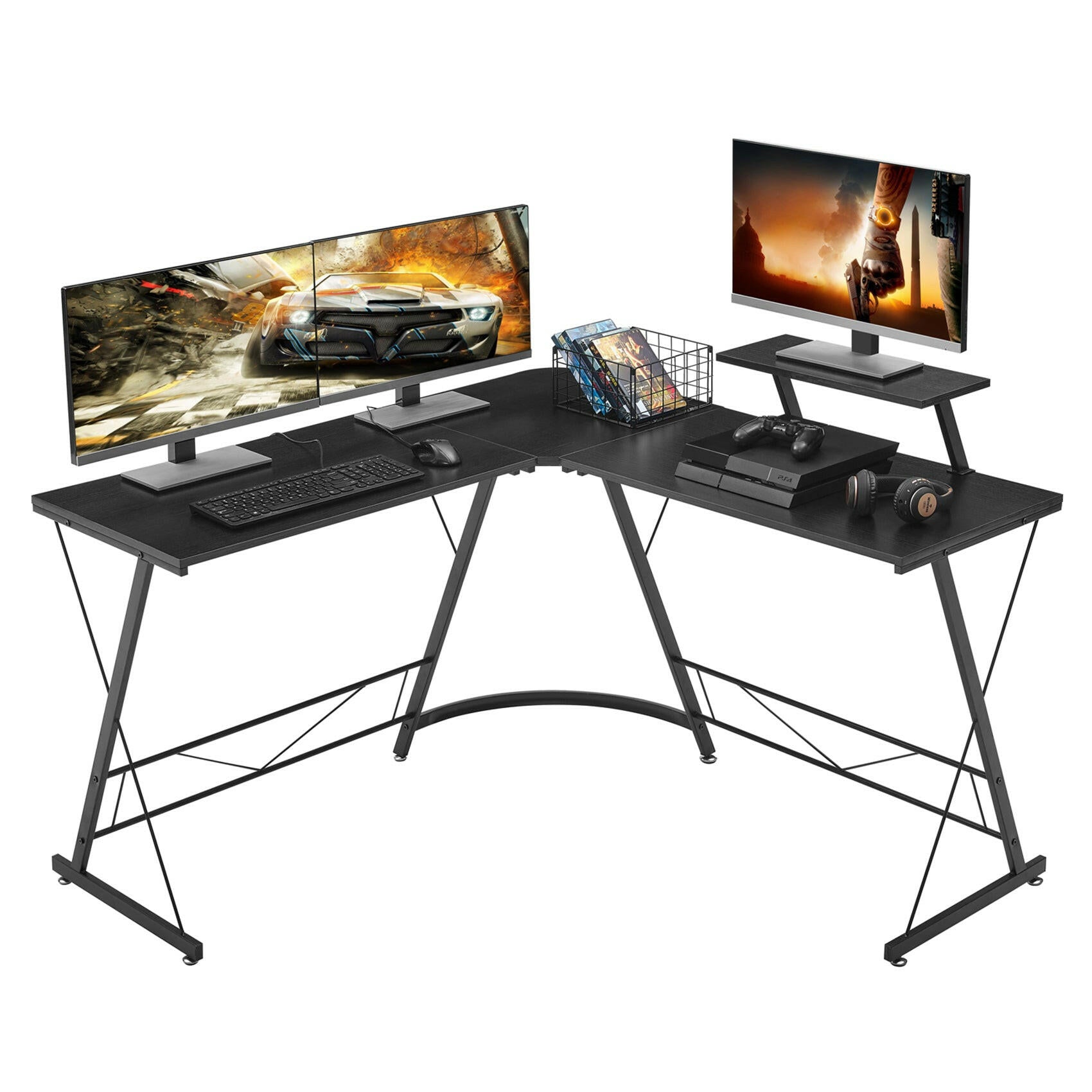 Ironstone L 51 Gaming Table - 51 Inches, L Shaped 4