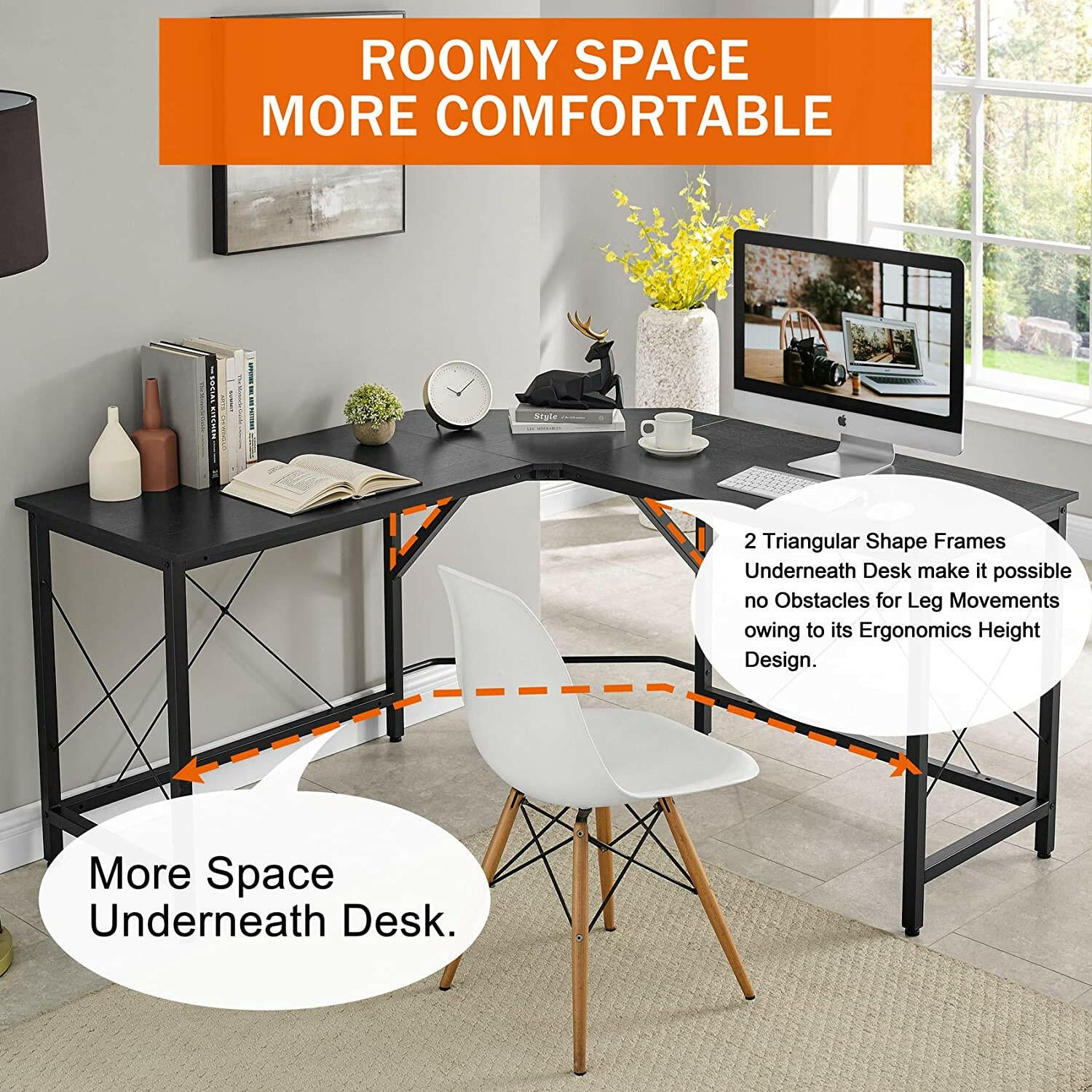 Ironstone L 59 Gaming Table - 59 Inches, L Shaped 6