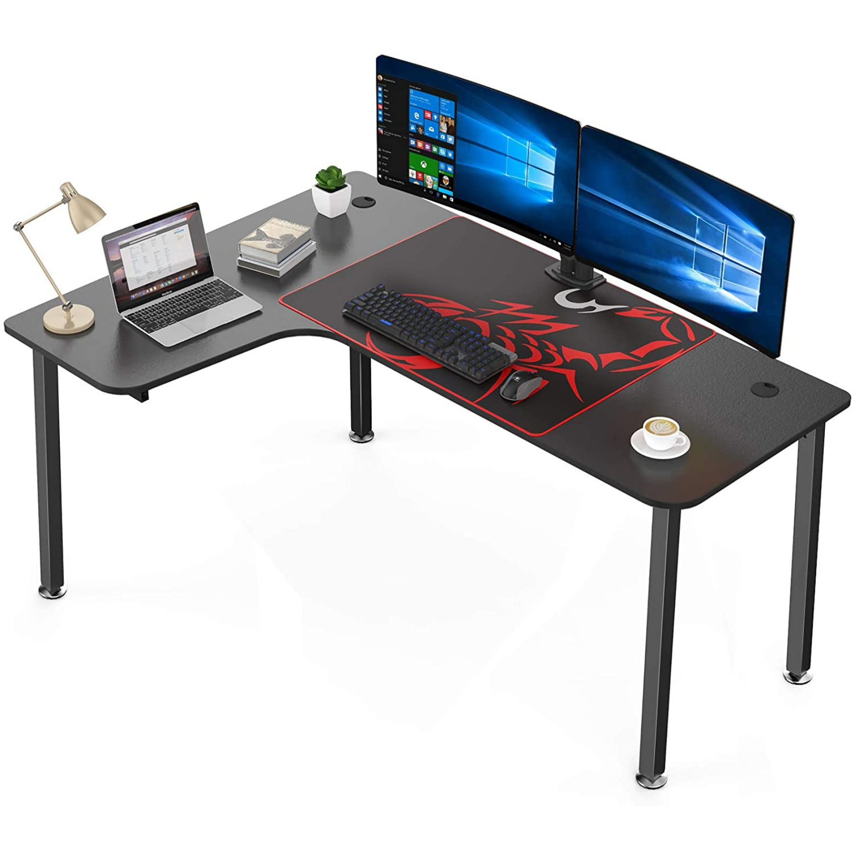 EUREKA ERGONOMIC Standing Desk L Shaped, 60 Inch Gaming Desk Electric  Height Adjustable Dual Motor Rising Sit Stand Up Corner Desk for Computer  Home
